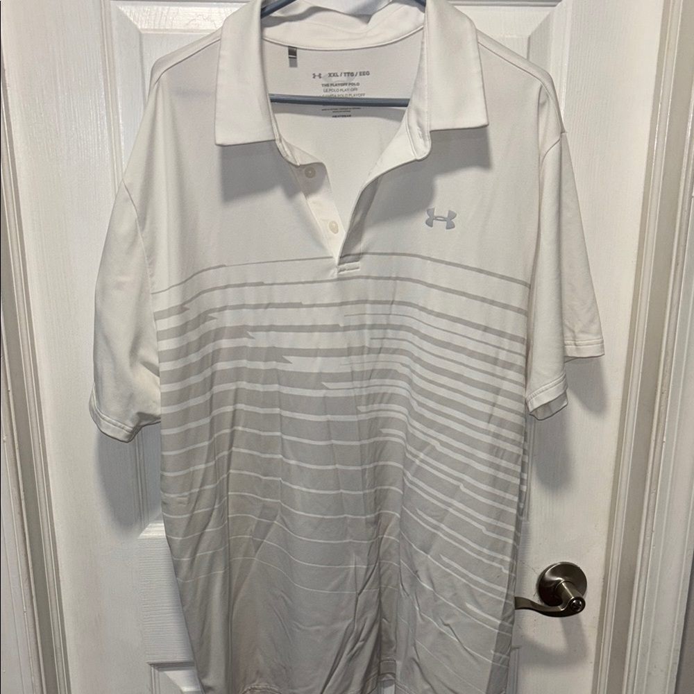 Under Armour Men's Striped White Polo Shirt
